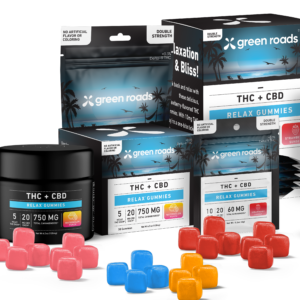 GREEN ROADS WORLD CBD + THC Relax Gummies